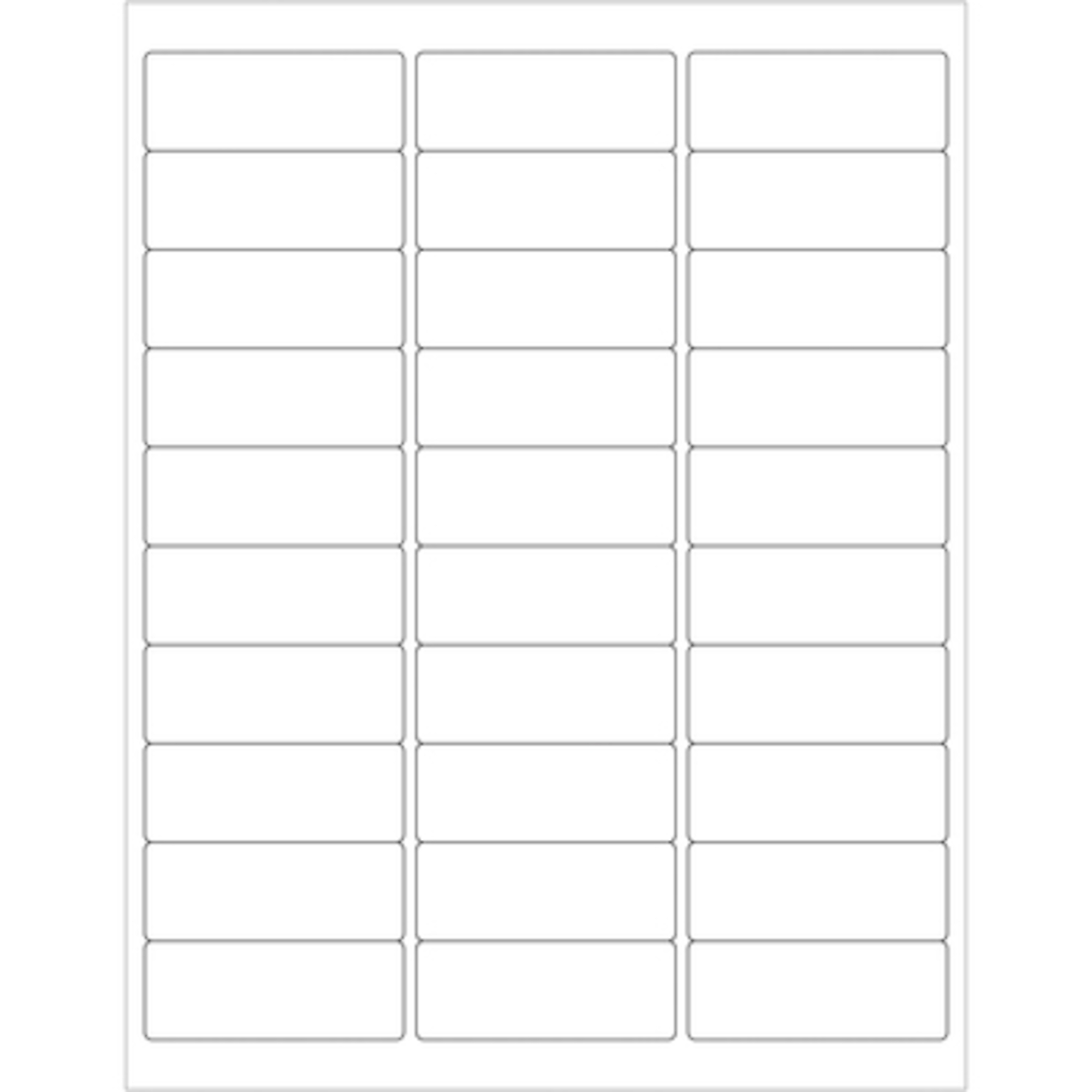 Stock Packaging White Rectangular Laser Labels — 2 5/8in. x 1in., 3000 Pcs, Model# LL113